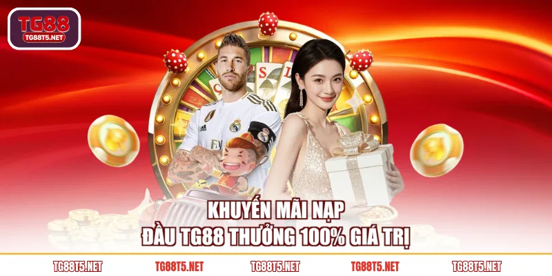 Khuyến mãi nạp đầu TG88 thưởng 100% giá trị